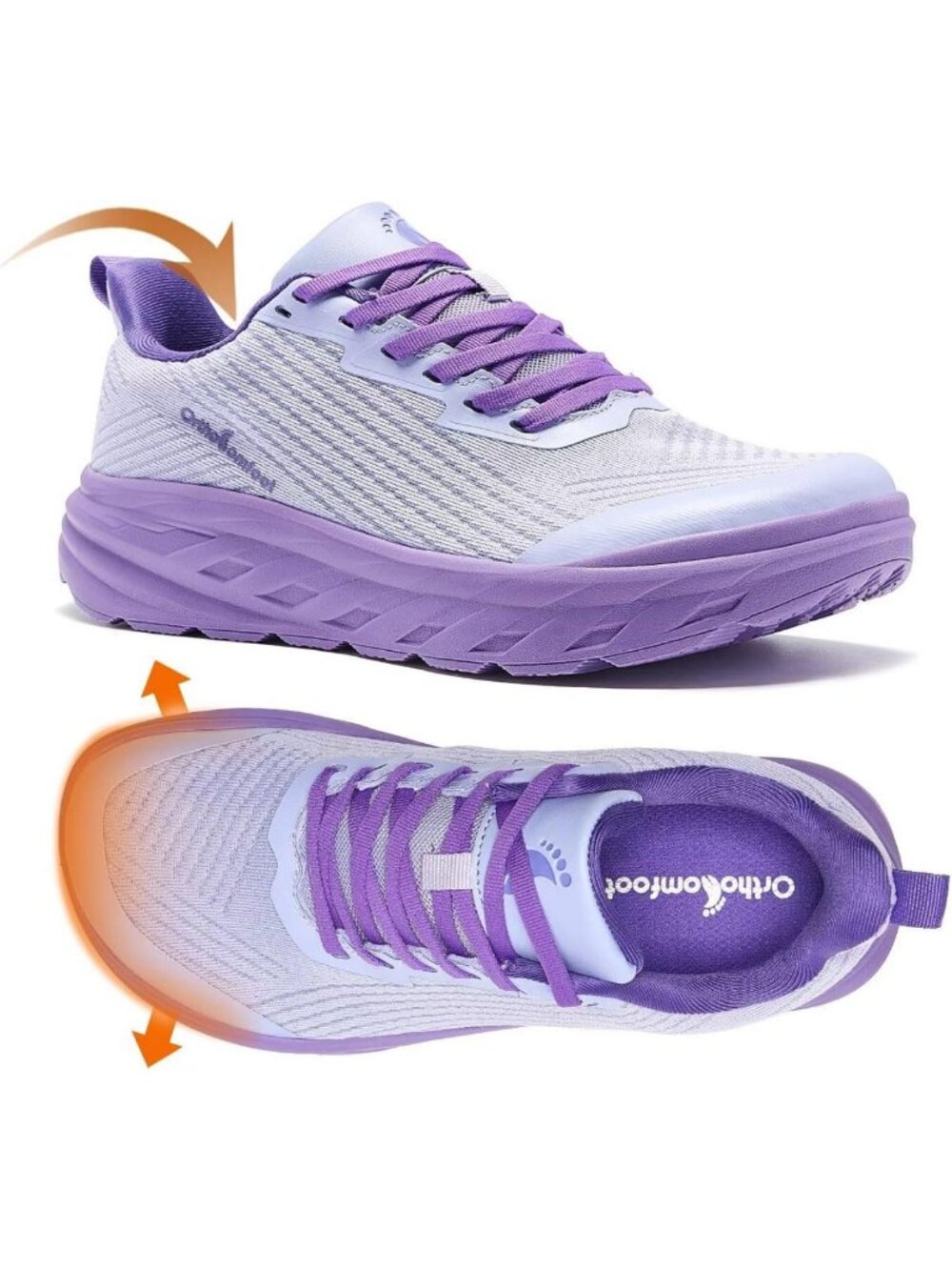 Comfortable Women's Orthopedic Sneakers - Arch Support, Wide Fit, Casual Walking